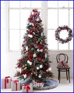 BALSAM HILL Norway Spruce Narrow Christmas Tree, 6.5 ft, Color+Clear with Easy Plug