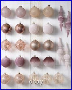 BALSAM HILL Winter Wishes ORNAMENTS SET 25 PCS Rose GOLD With OG BOX