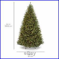 BCP 7.5ft Pre-Lit Hinged Douglas Artificial Christmas Tree with 700 Lights, Stand