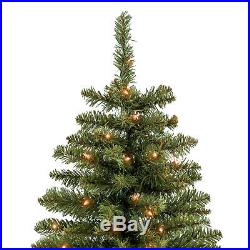 BCP 7.5ft Pre-Lit Hinged Fir Artificial Christmas Tree with Stand Green