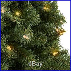 BCP 7.5ft Pre-Lit Spruce Hinged Artificial Christmas Tree with 550 Lights, Stand