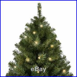BCP 7.5ft Pre-Lit Spruce Hinged Artificial Christmas Tree with Stand