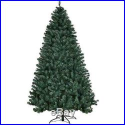 BCP 7.5ft Pre-Lit Spruce Hinged Artificial Christmas Tree with Stand Green