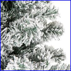 BCP 7.5ft Snow Flocked Artificial Pencil Christmas Tree with Stand