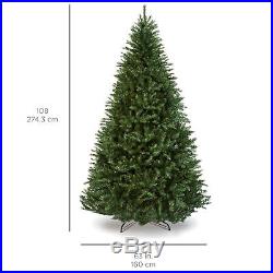 BCP 9ft Hinged Douglas Full Fir Artificial Christmas Tree with Metal Stand