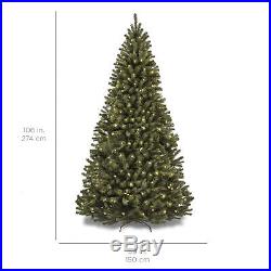 BCP 9ft Pre-Lit Spruce Hinged Artificial Christmas Tree with 900 Lights, Stand
