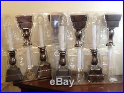 Bethlehem Lights Battery Operated Flameless Candles 8 Total Brushed Bronze New