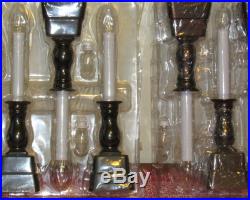 BETHLEHEM LIGHTS BATTERY OPERATED WINDOW CANDLES with TIMER SET OF 8 BRONZE NEW