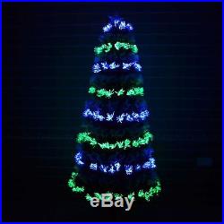 BIG LED Pre lit Christmas tree Fiber Optic Xmas Lights Up Home Decor 7FT 210CM