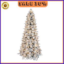 BIG SALE GE 9ft Flocked Candlewood Pine Pre-Lit Color-Changing LED Tree