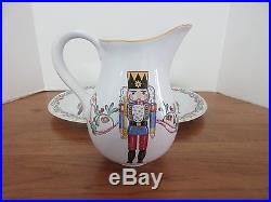 Block Spal 8 1/2 Pitcher & Platter 15 3/4 Oval Whimsy Christmas 1992 Portugal