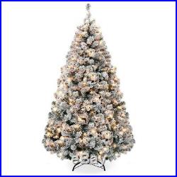 BRAND NEW Best Choice Products 7.5 ft Snow Flocked Christmas tree pre-lit