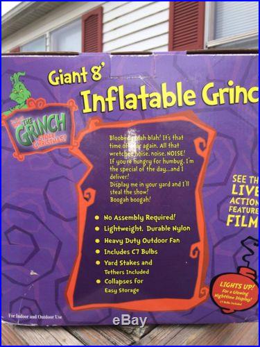 BRAND NEW! Christmas Inflatable 8ft Grinch And Maxx