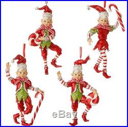 BRAND NEW! Raz Whimsical Peppermint Elf 51-Piece Christmas Tree Decoration Set