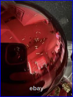 BRILLIANT BORDEAUX JUMBO ORNAMENT SET Of 6 Red And Gold Pre Owned Balsam Hill