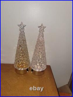 B&BW Ultra Rare Siver & Gold Christmas Water Globes. Glitter Inside 2014.1 Set