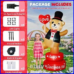 B&D 6FT Valentine Inflatables Outdoor Decorations Rotating Valentines Bear In B&D 6FT Valentine Inflatables Outdoor Decorations Rotating Valentines Bear In