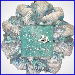 Baby It’s Cold Outside Ice Skates Wreath