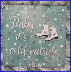 Baby It's Cold Outside Ice Skates Wreath