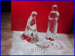 Baccarat Crystal Holy Family Nativity Set Mary Joseph baby Jesus OLD VERSION box