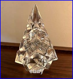 Baccarat Megeve Diamond Fir Christmas Tree Clear Crystal 5.1 Tall with Box
