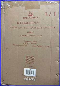 Balsam, BH fraser Fir, 7.5′ Christmas tree with Multi Colored LED lights