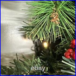 Balsam Hill 28 Farmhouse Wreath Open $279 Clear LED Battery Operated