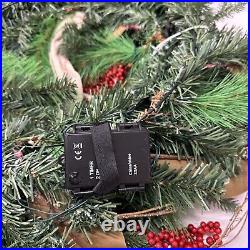 Balsam Hill 28 Farmhouse Wreath Open $279 Clear LED Battery Operated