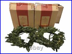 Balsam Hill 2-PACK 26 inch Fraser Fir Wreaths Clear Candlelight $239