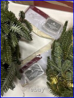 Balsam Hill 2-PACK 26 inch Fraser Fir Wreaths Clear Candlelight $239 Open Box