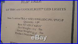 Balsam Hill 6.5' 56 Width Fraser Fir Flip Christmas Tree 630 Candlelight LED