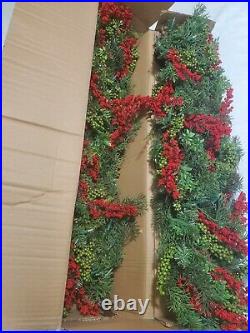 Balsam Hill 6' Outdoor Berry Burst Garland 2 Pack