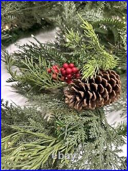 Balsam Hill 6 ft Winter Evergreen Garland Christmas prelit battery NO BOX/Open