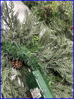 Balsam Hill 6 ft Winter Evergreen Garland Christmas prelit battery NO BOX/Open