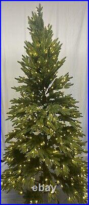 Balsam Hill 7 ft Silverado Slim Christmas Tree withCandlelight LED Lights Clear