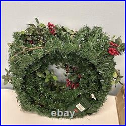 Balsam Hill Bay Laurel with Mixed Berries Christmas Wreath 30 4000239 prelit