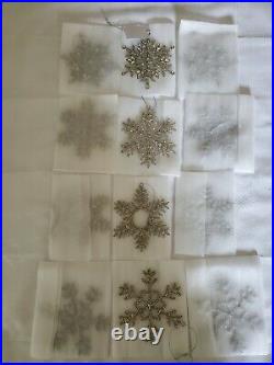 Balsam Hill Beaded Snowflake Ornaments Set of 12 7S2