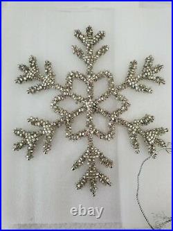 Balsam Hill Beaded Snowflake Ornaments Set of 12 7S2