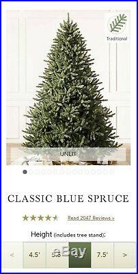 Balsam Hill Classic Blue Spruce Artificial Christmas Tree 6.5 Ft -Unlit