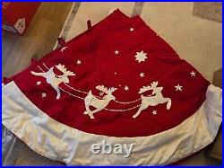 Balsam Hill Dashing Through the Snow Christmas Tree Skirt, 60, NEW