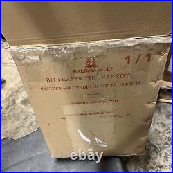 Balsam Hill Fraser Fir Narrow Christmas Tree 7.5 ft Candlelight LED Open $899