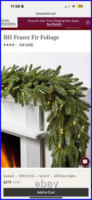 Balsam Hill Garland With LED Lights FREE SHIPPING