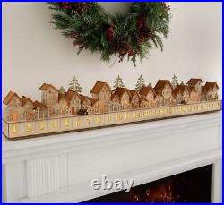 Balsam Hill LED Lit Wooden Christmas Holiday Mantel Village 32 NEW