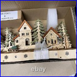 Balsam Hill LED Lit Wooden Christmas Holiday Mantel Village 32 NEW