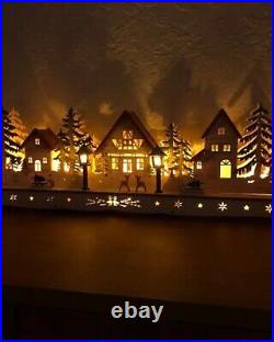 Balsam Hill LED Lit Wooden Christmas Holiday Mantel Village 32 NEW