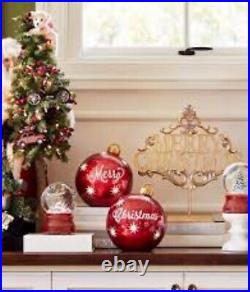 Balsam Hill Lit Tabletop Merry Christmas Ornaments