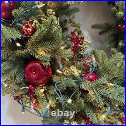 Balsam Hill Norway Spruce Holiday Wreath 32 Candlelight LED Christmas Decor