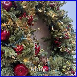 Balsam Hill Norway Spruce Holiday Wreath 32 Candlelight LED Christmas Decor