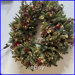 Balsam Hill Norway Spruce Holiday Wreath 32 Candlelight LED Christmas Decor