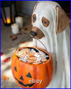 Balsam Hill Outdoor Life-Size Ghost Dog Candy Bowl